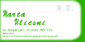 marta ulicsni business card